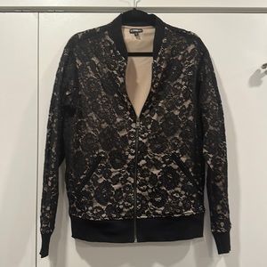 Lace bomber jacket